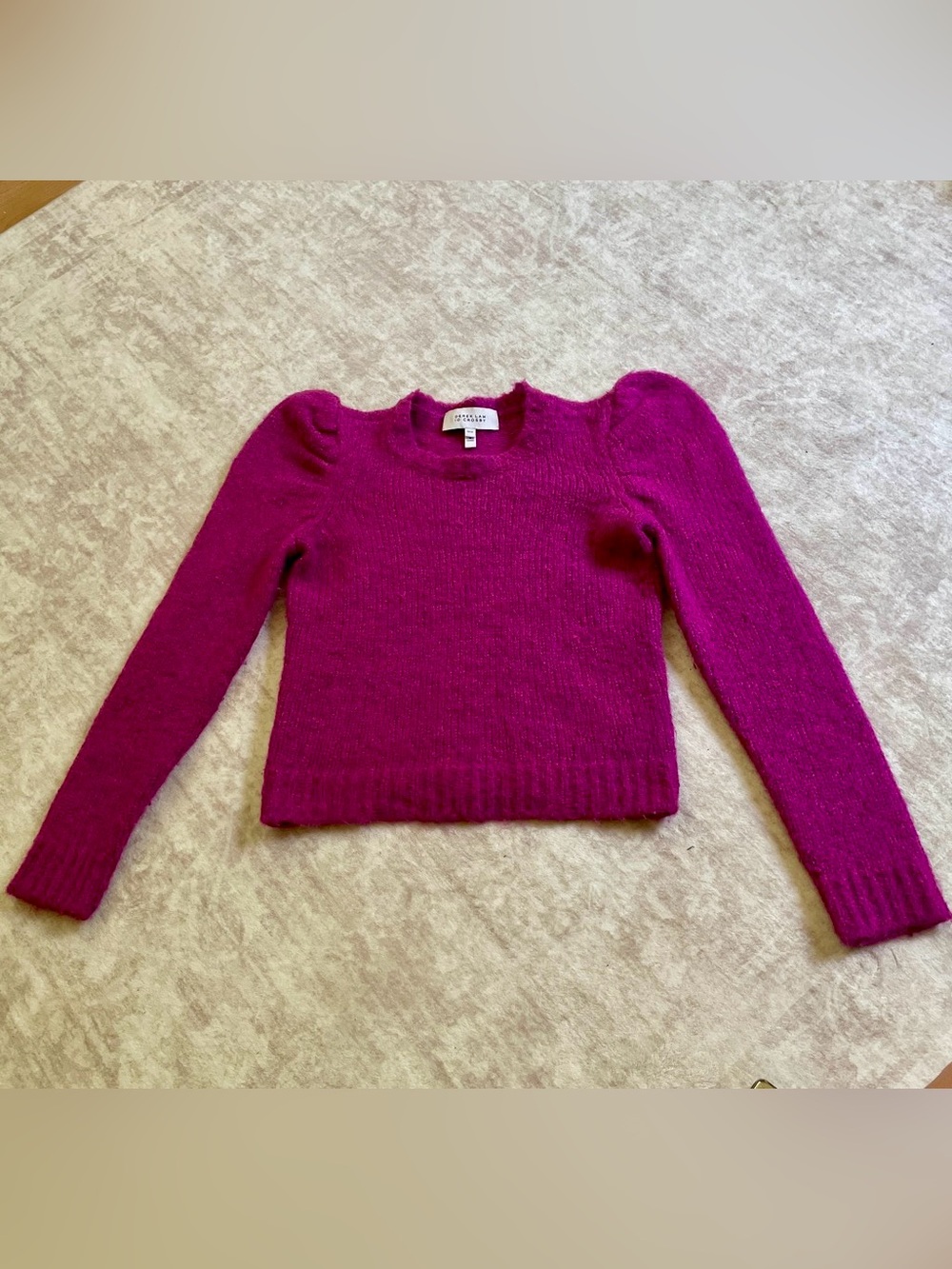 Derek Lam 10 Crosby Magenta / Fuchsia Puff-Sleeve Sweater XS